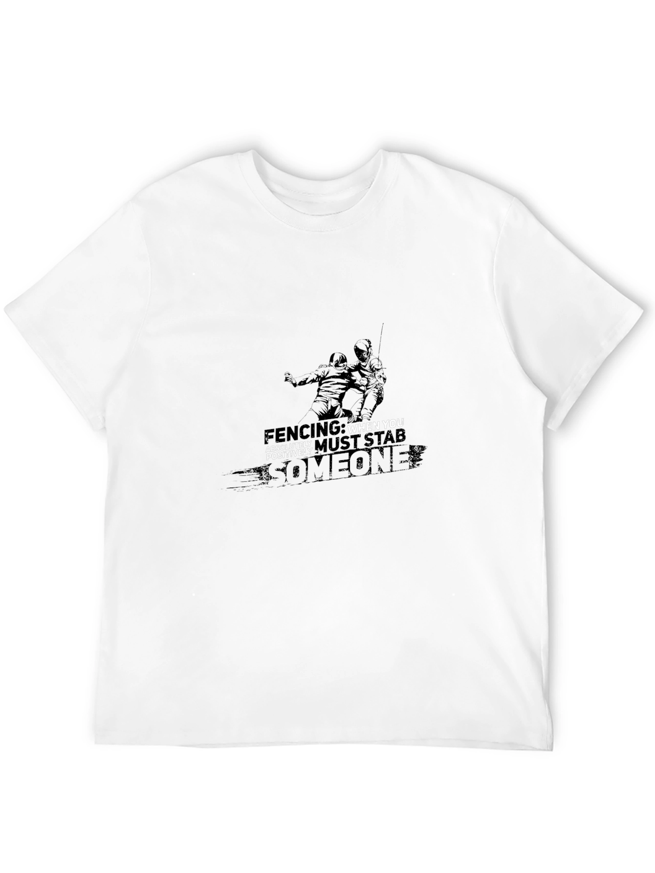 Fencing Graphic Print Black Tee
