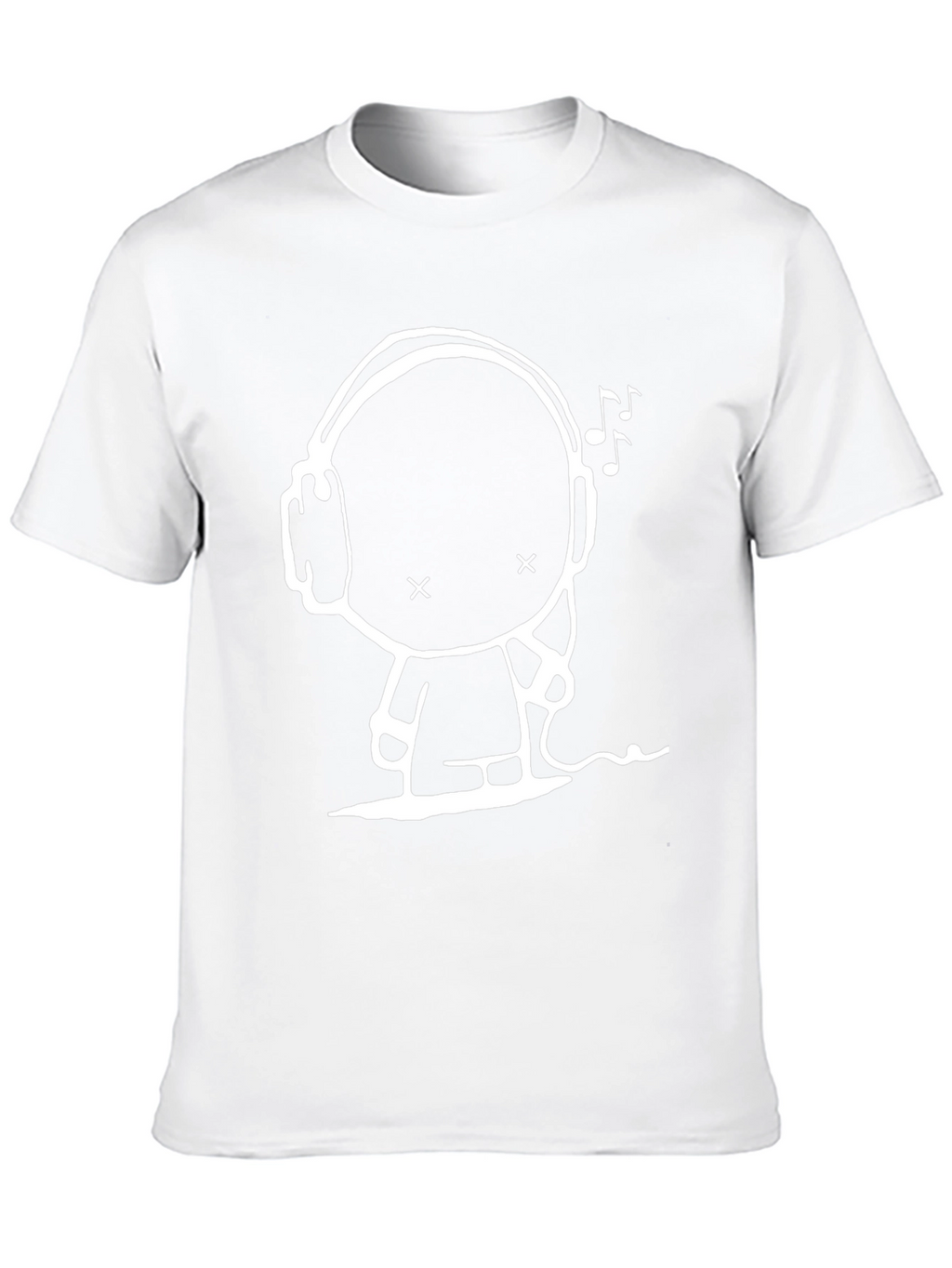 Headphones Cartoon T-Shirt Black