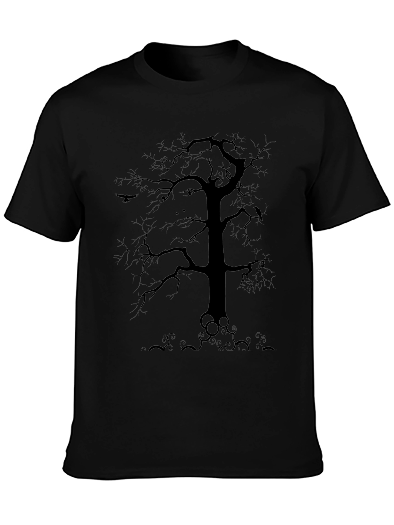 Mystic Tree Mens Black Graphic Tee