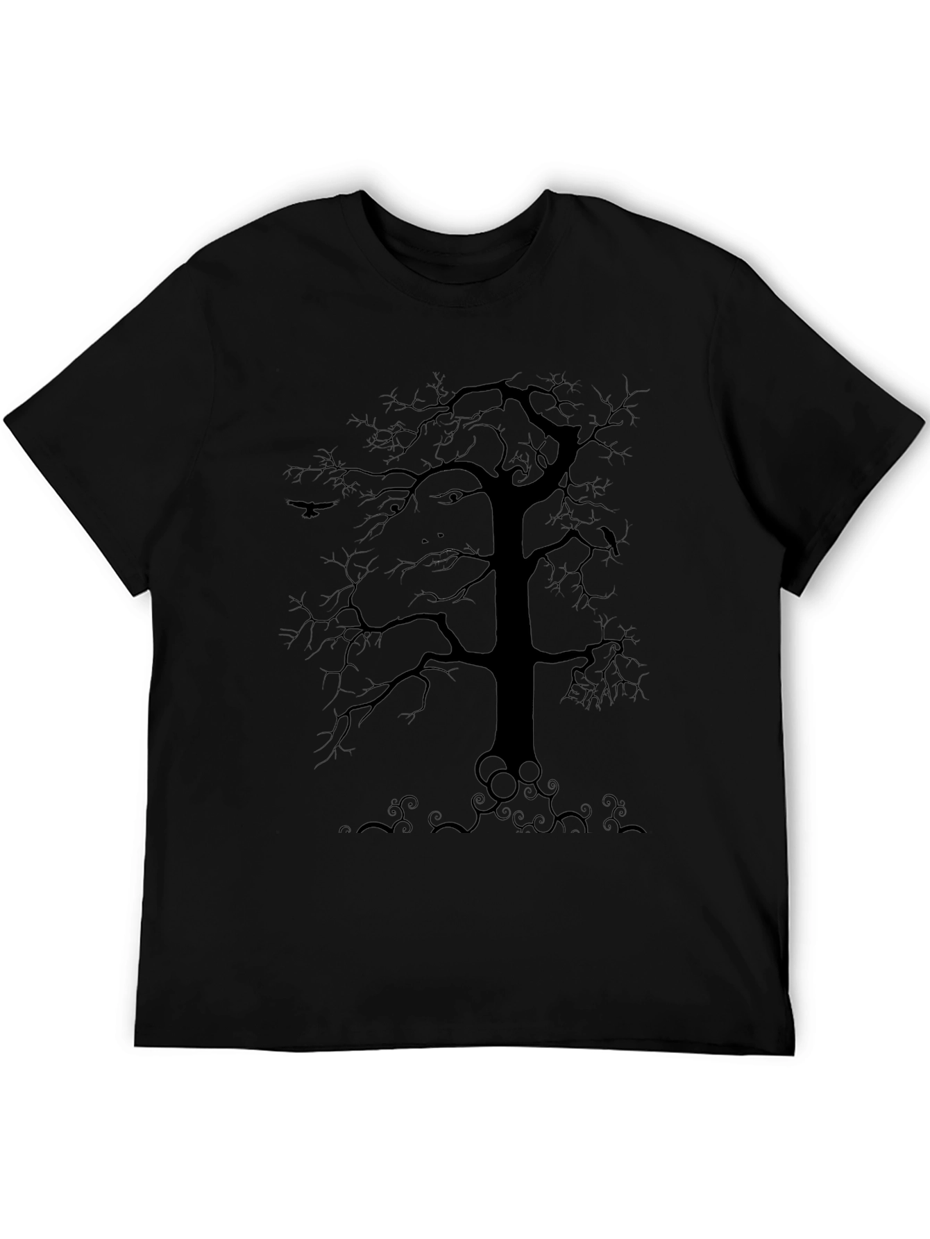Mystic Tree Mens Black Graphic Tee