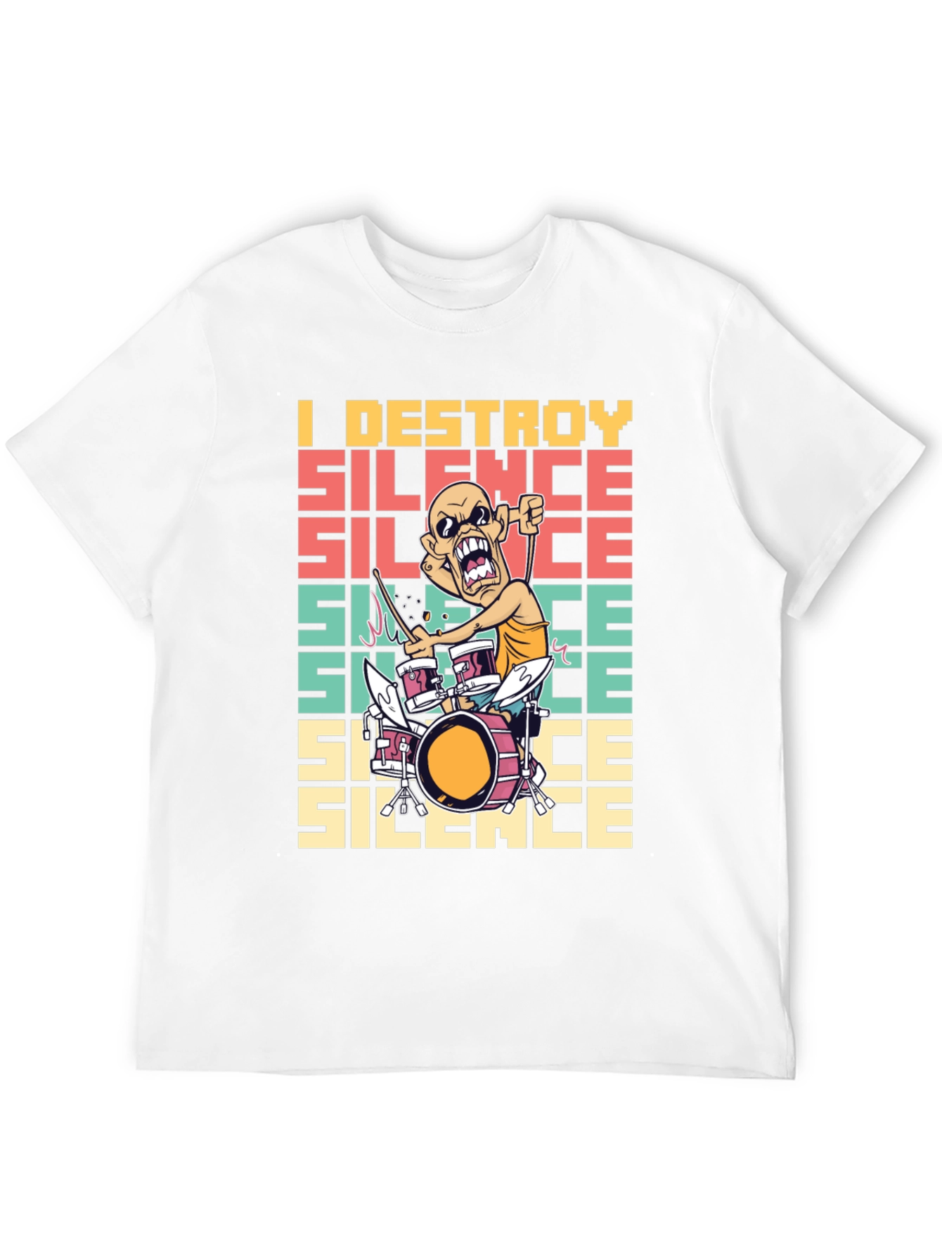 I Destroy Silence T-Shirt - Funny Drummer Tee