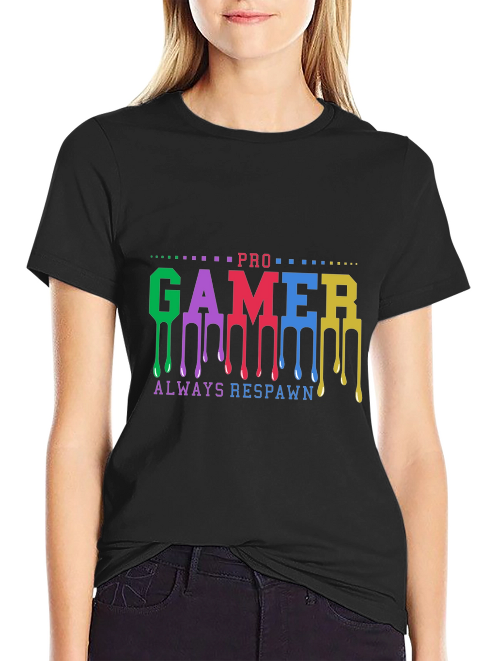 Pro Gamer Always Respawn Black T-Shirt
