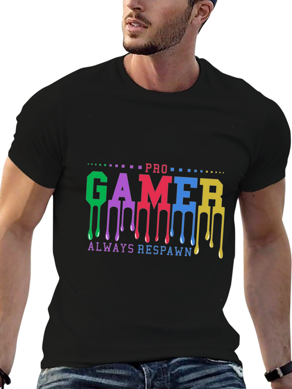 Pro Gamer Always Respawn Black T-Shirt