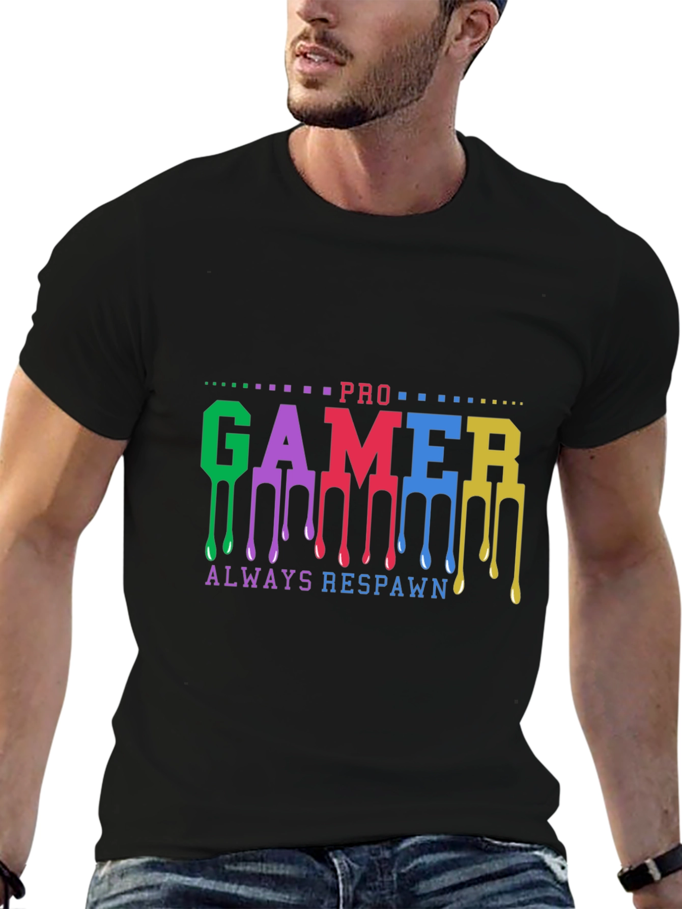 Pro Gamer Always Respawn Black T-Shirt