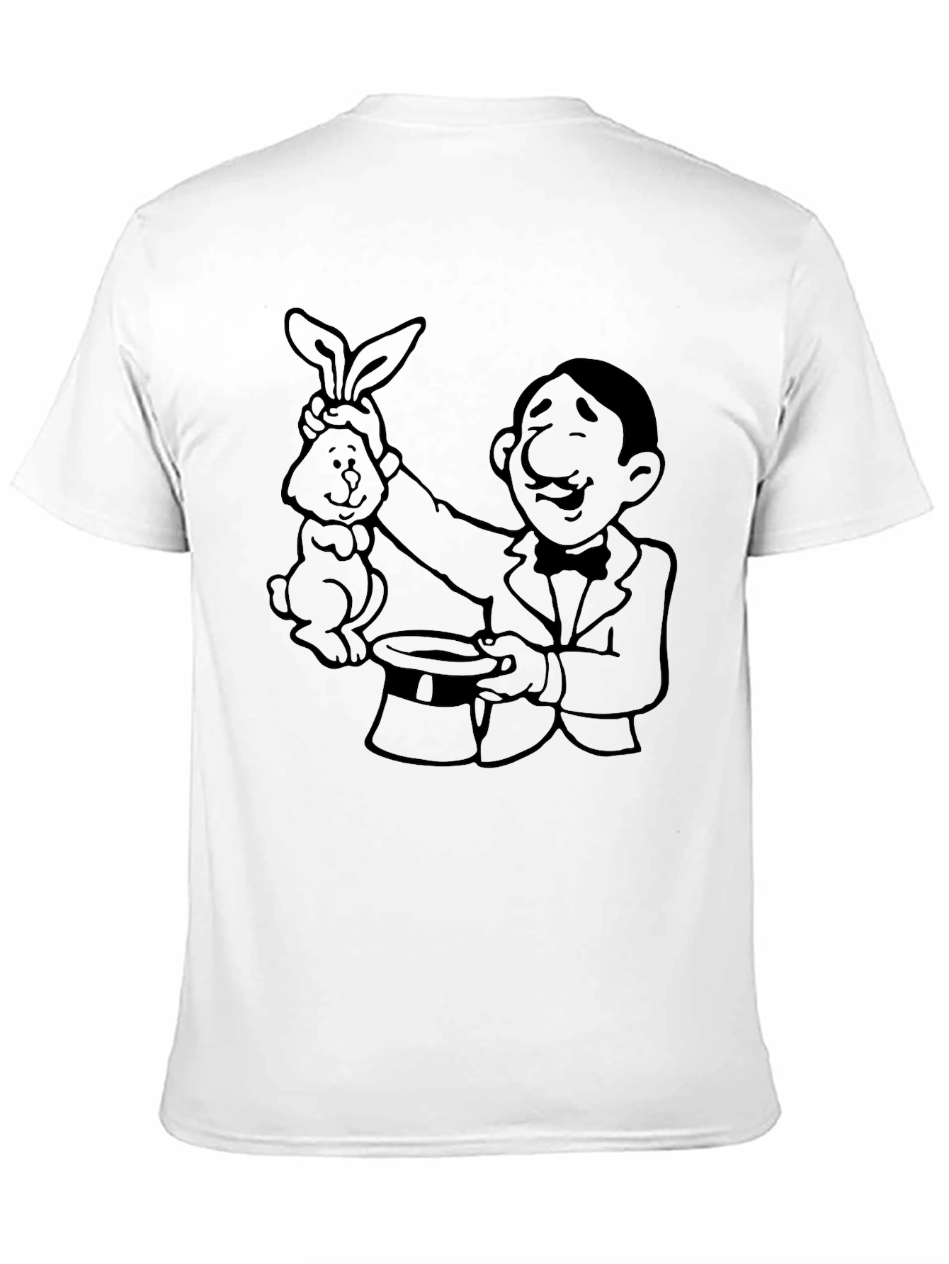 Magician Rabbit Graphic Black T-Shirt