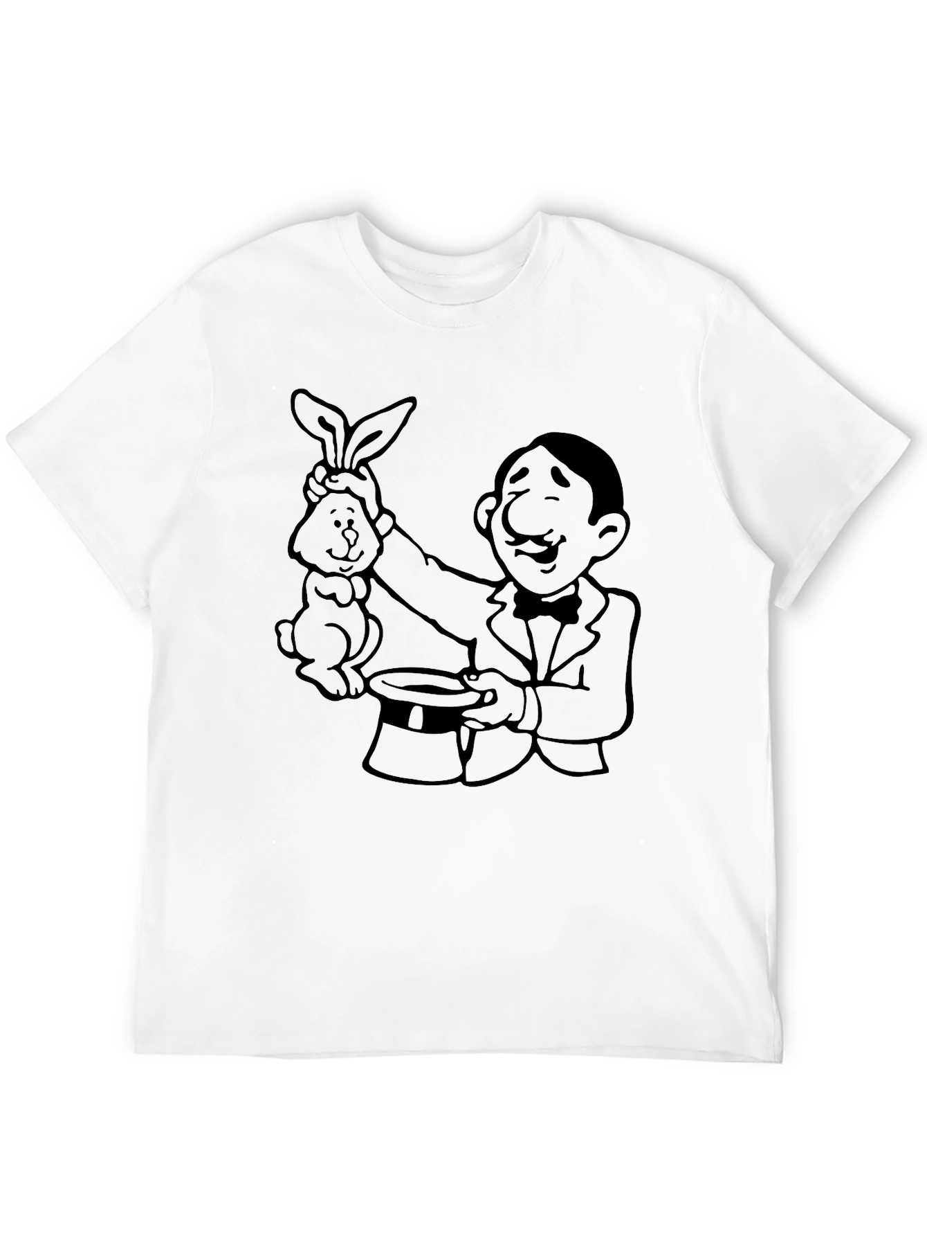 Magician Rabbit Graphic Black T-Shirt