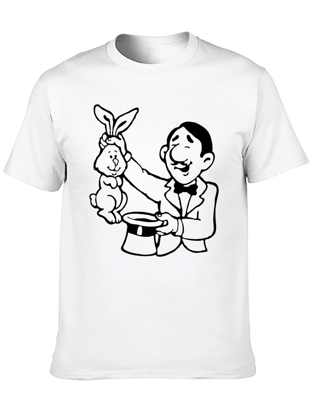 Magician Rabbit Graphic Black T-Shirt