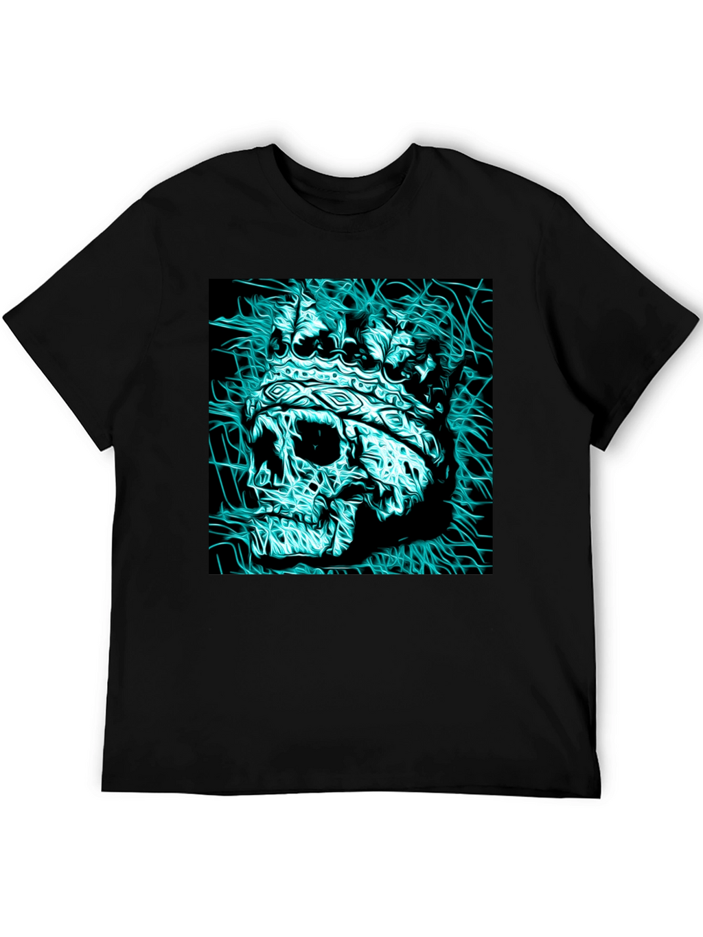 Skull King Graphic Tee - Black Cotton T-Shirt