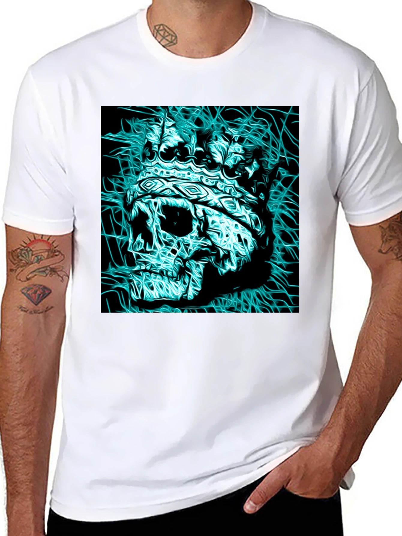 Skull King Graphic Tee - Black Cotton T-Shirt