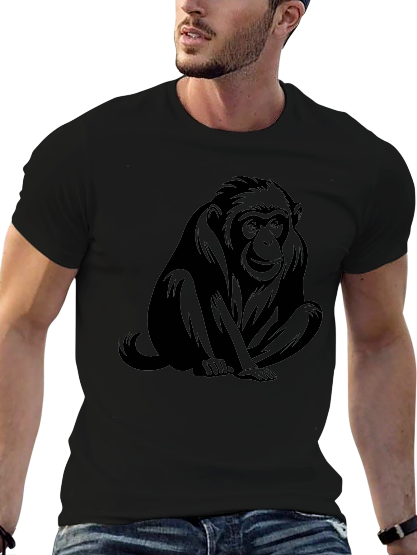 Black Monkey Graphic Tee - Unisex Casual Shirt