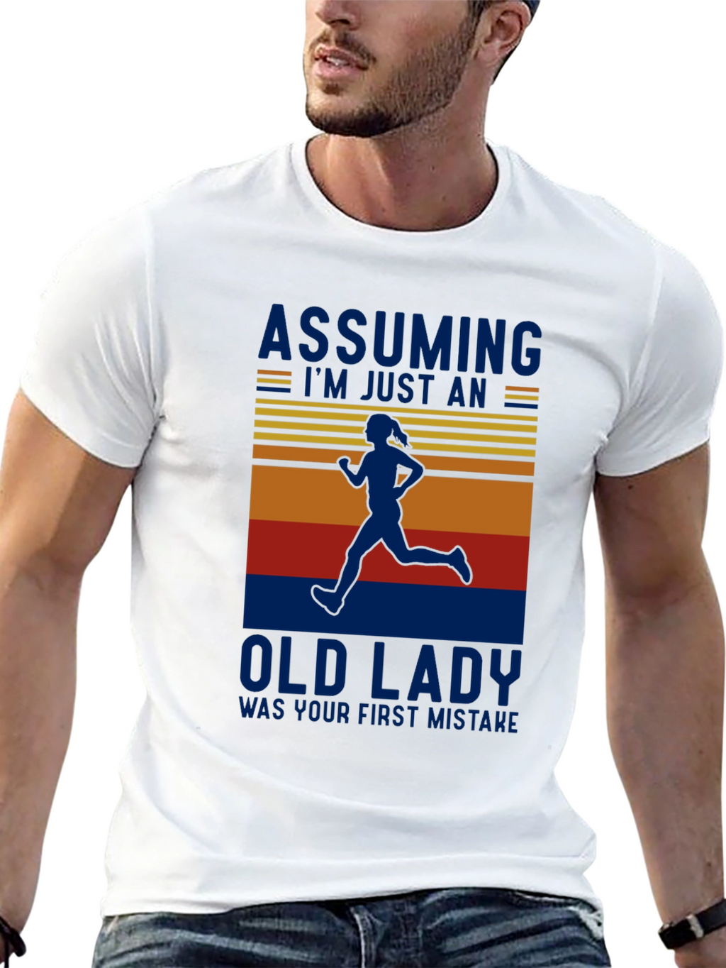 Funny Running Old Lady T-Shirt