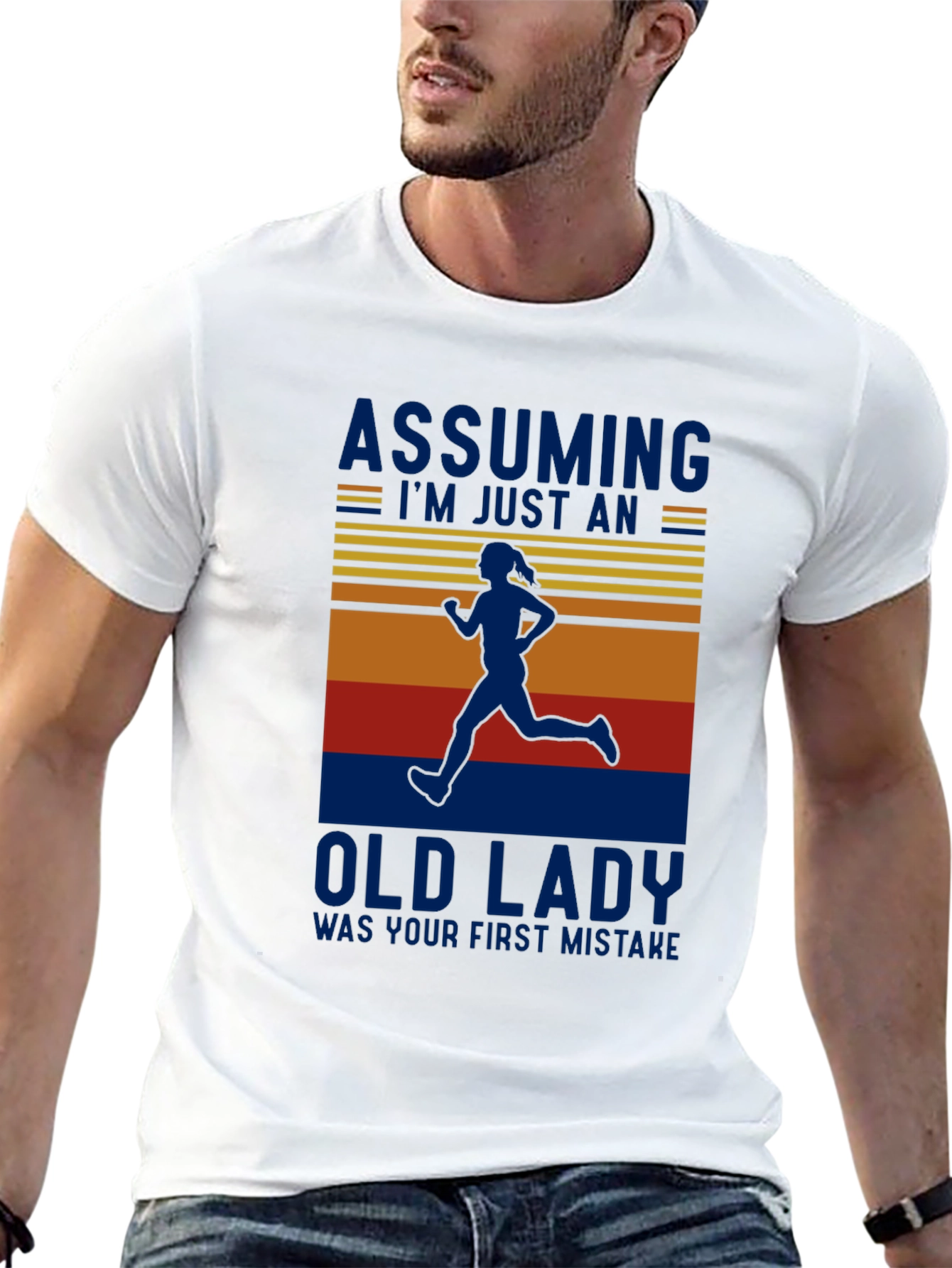 Funny Running Old Lady T-Shirt