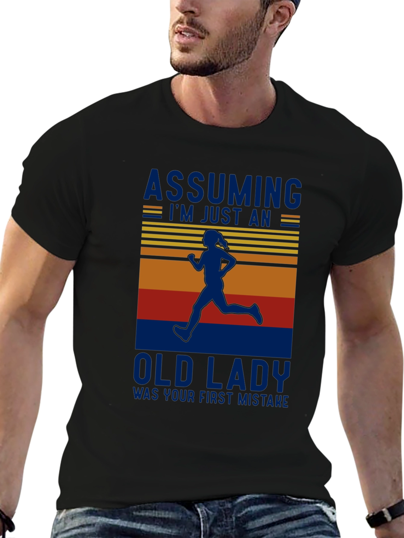 Funny Running Old Lady T-Shirt