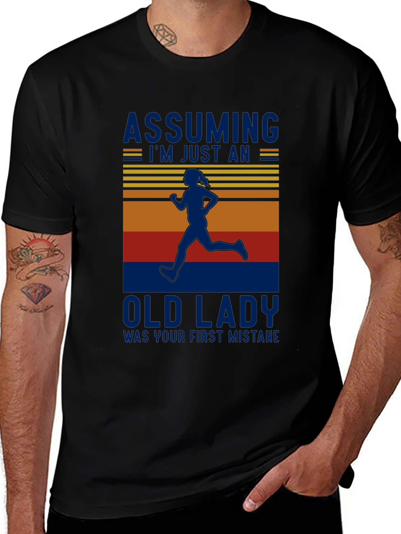Funny Running Old Lady T-Shirt