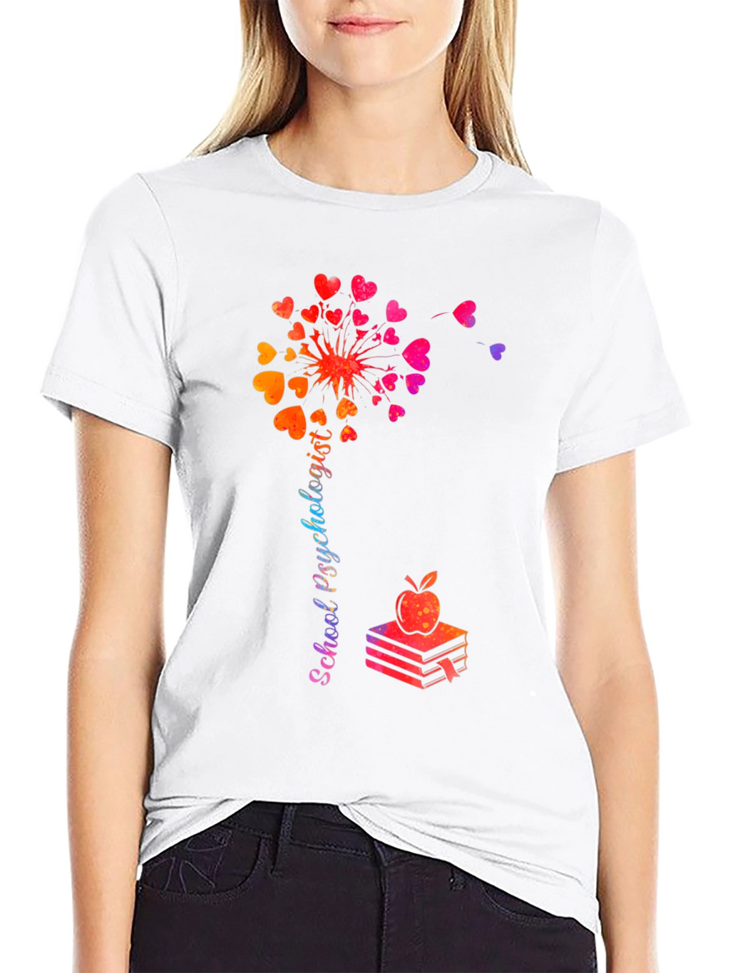 School Psychologist Dandelion Heart T-Shirt