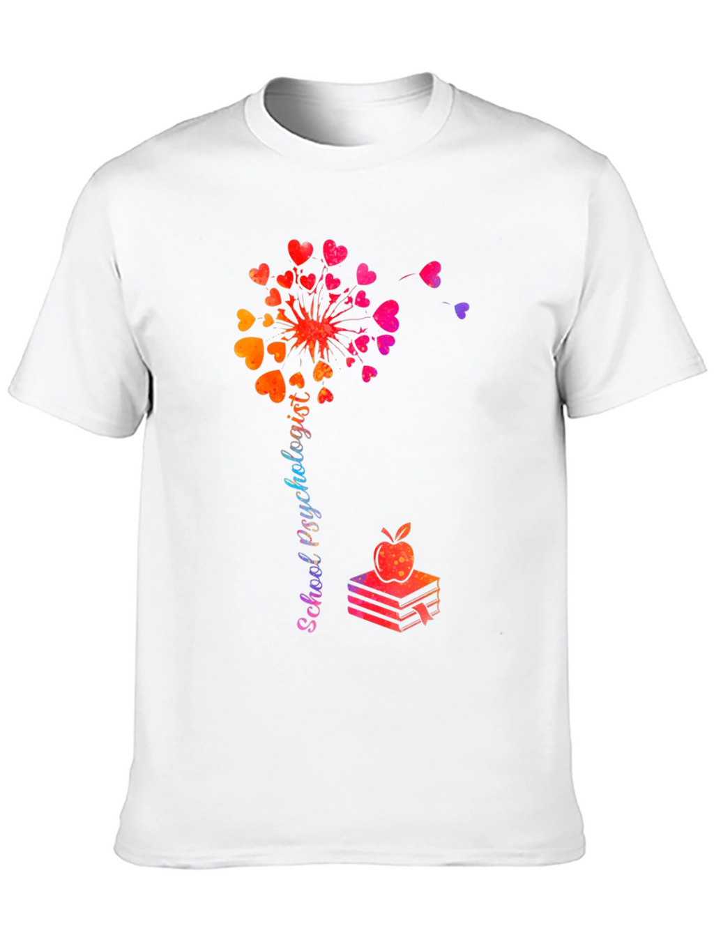 School Psychologist Dandelion Heart T-Shirt