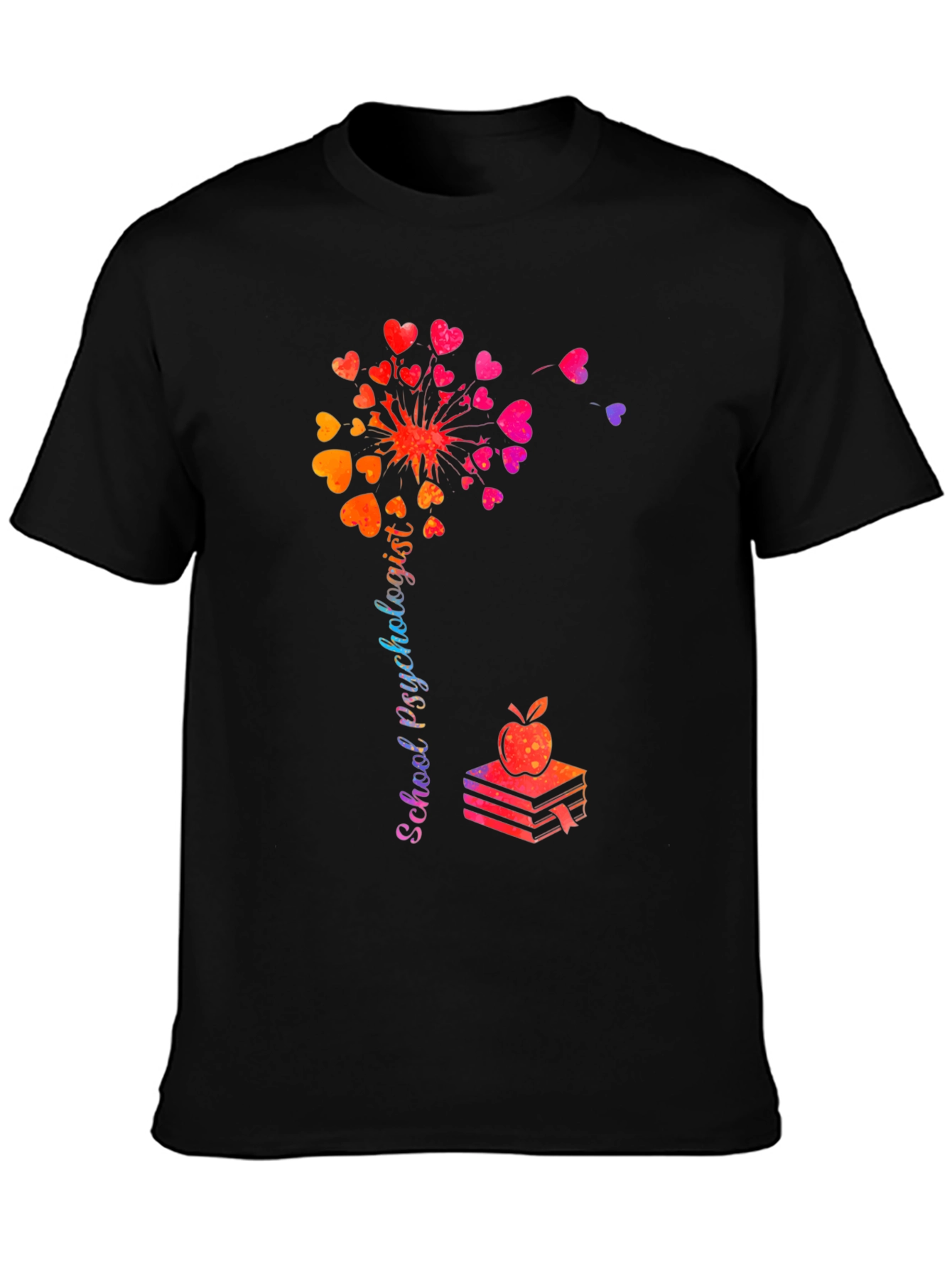 School Psychologist Dandelion Heart T-Shirt
