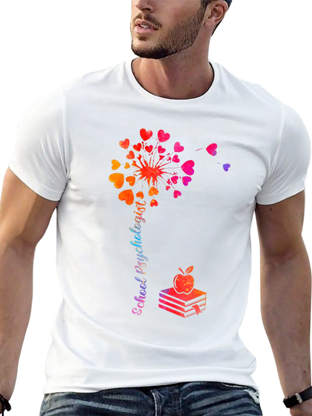 School Psychologist Dandelion Heart T-Shirt