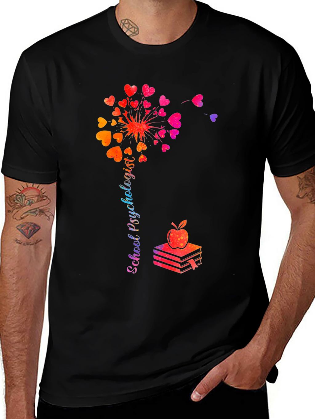 School Psychologist Dandelion Heart T-Shirt