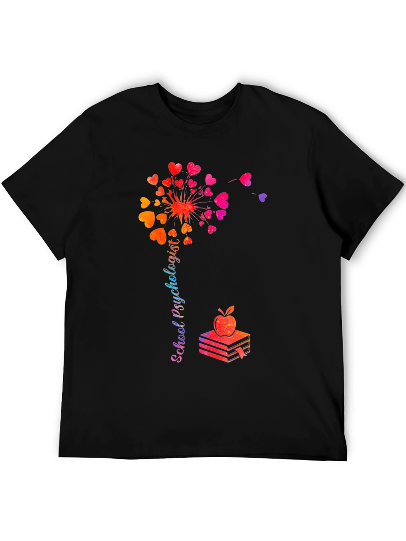 School Psychologist Dandelion Heart T-Shirt