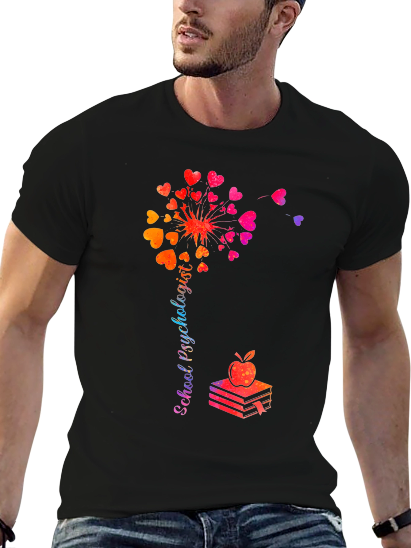 School Psychologist Dandelion Heart T-Shirt