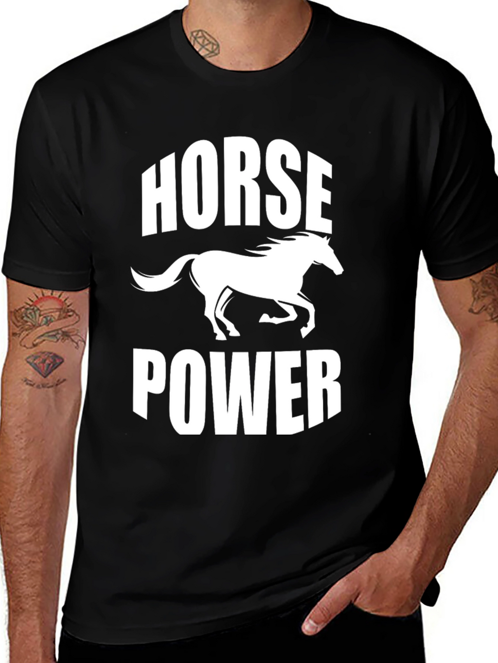 Horsepower Graphic Black Tee