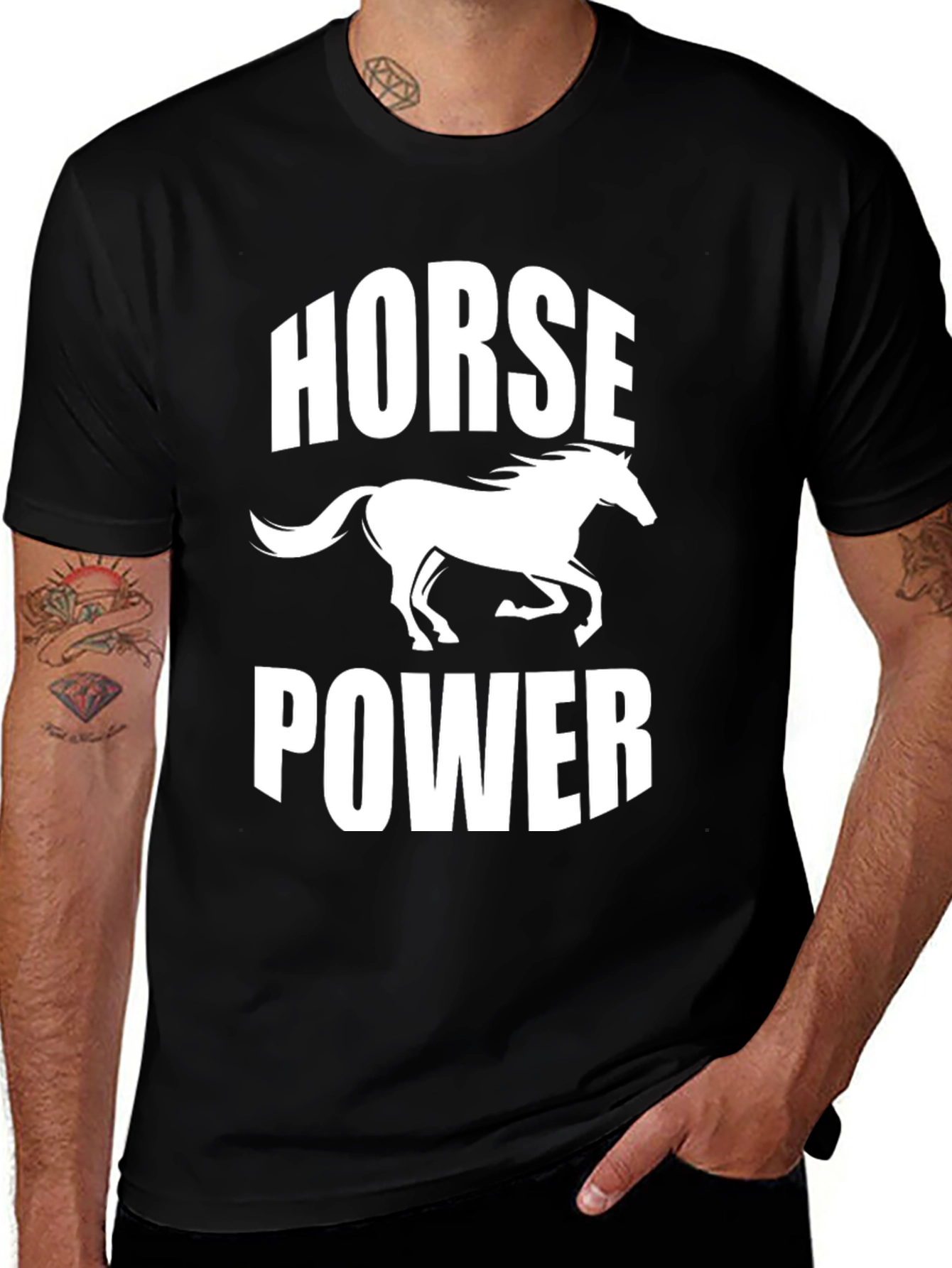 Horsepower Graphic Black Tee