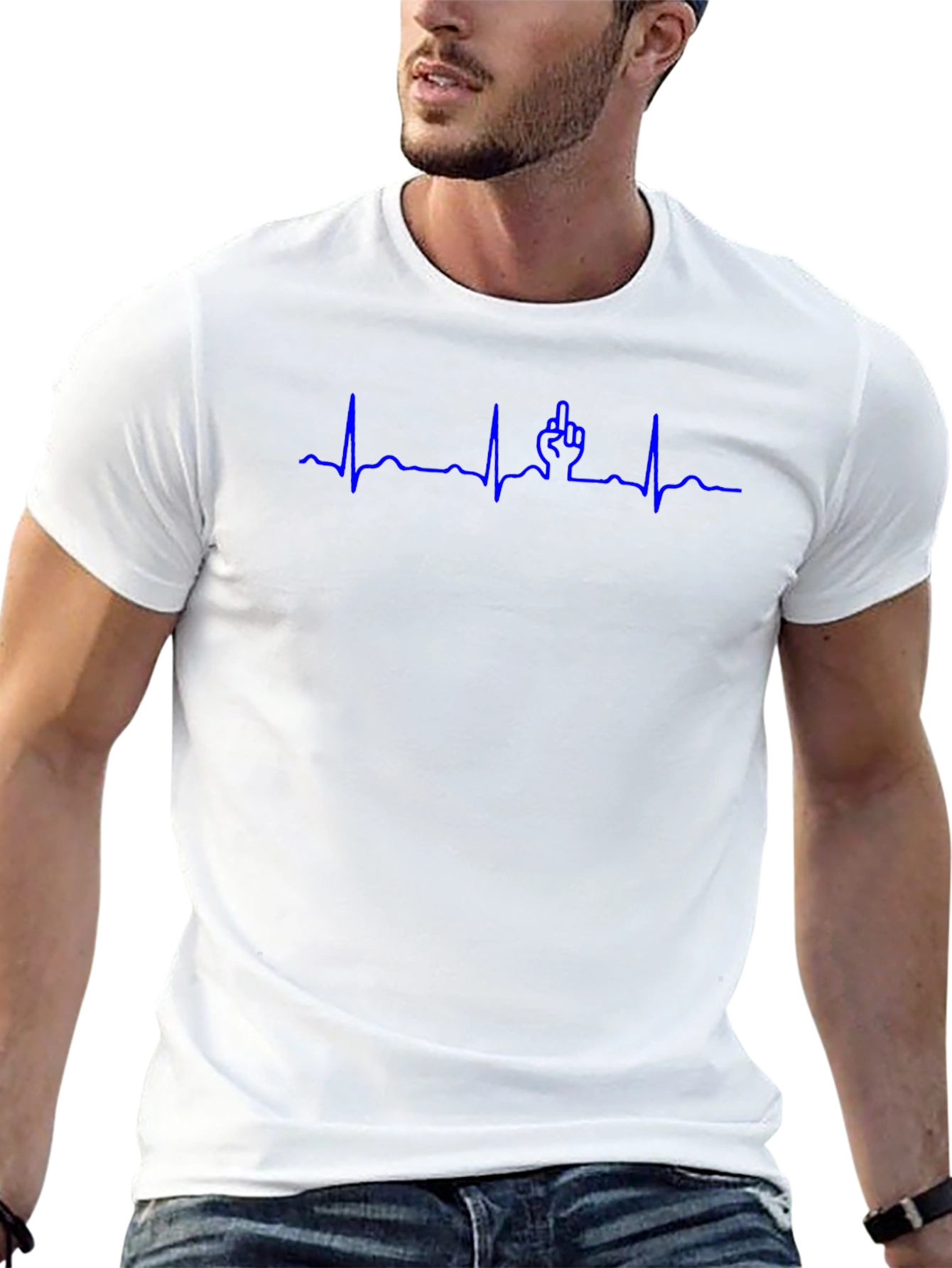 Funny Middle Finger Heartbeat T-Shirt