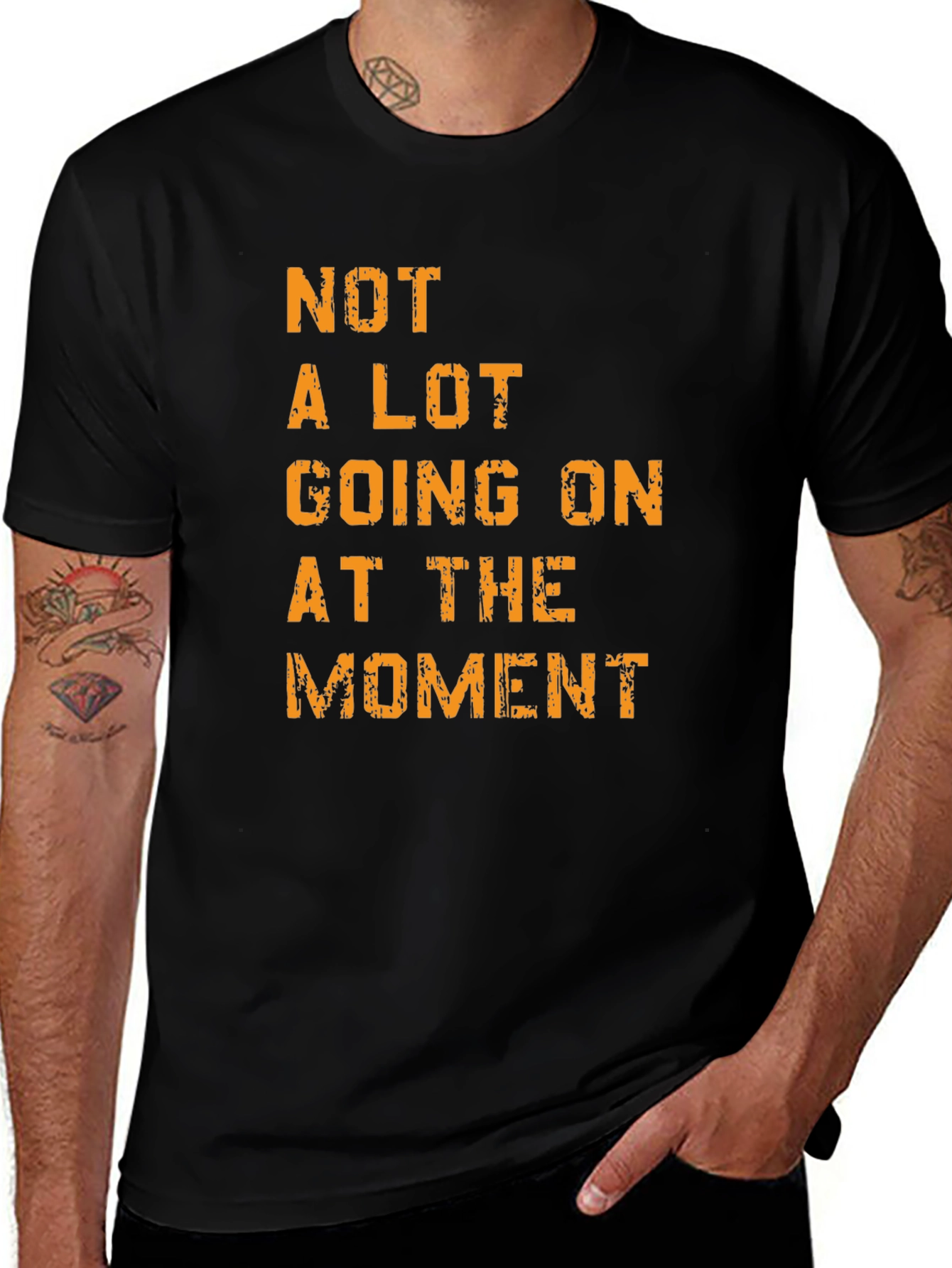 Mens Not A Lot Going On Graphic Tee - Black