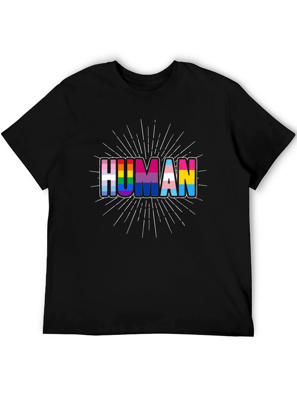 Human Pride T-Shirt LGBTQ+ Rainbow Graphic Tee