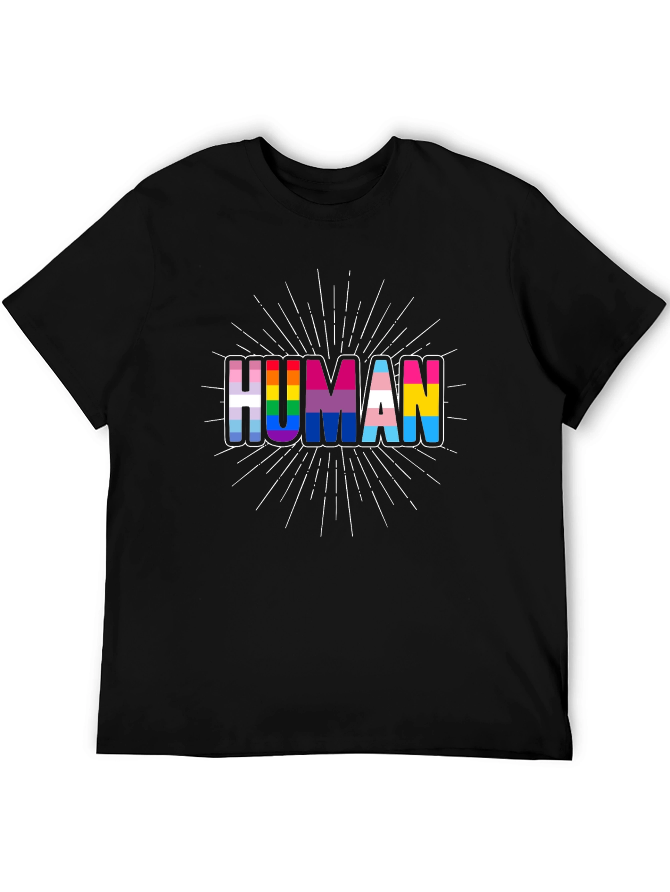 Human Pride T-Shirt LGBTQ+ Rainbow Graphic Tee