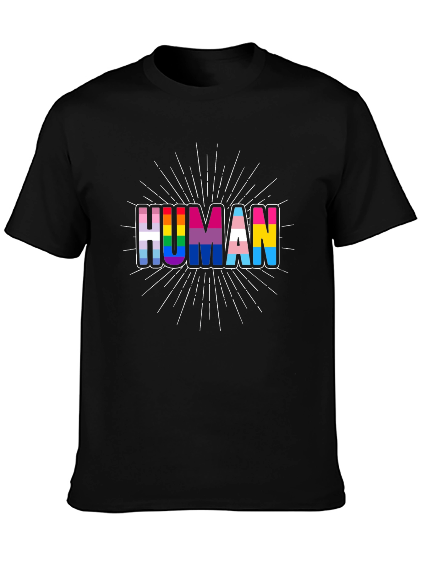 Human Pride T-Shirt LGBTQ+ Rainbow Graphic Tee