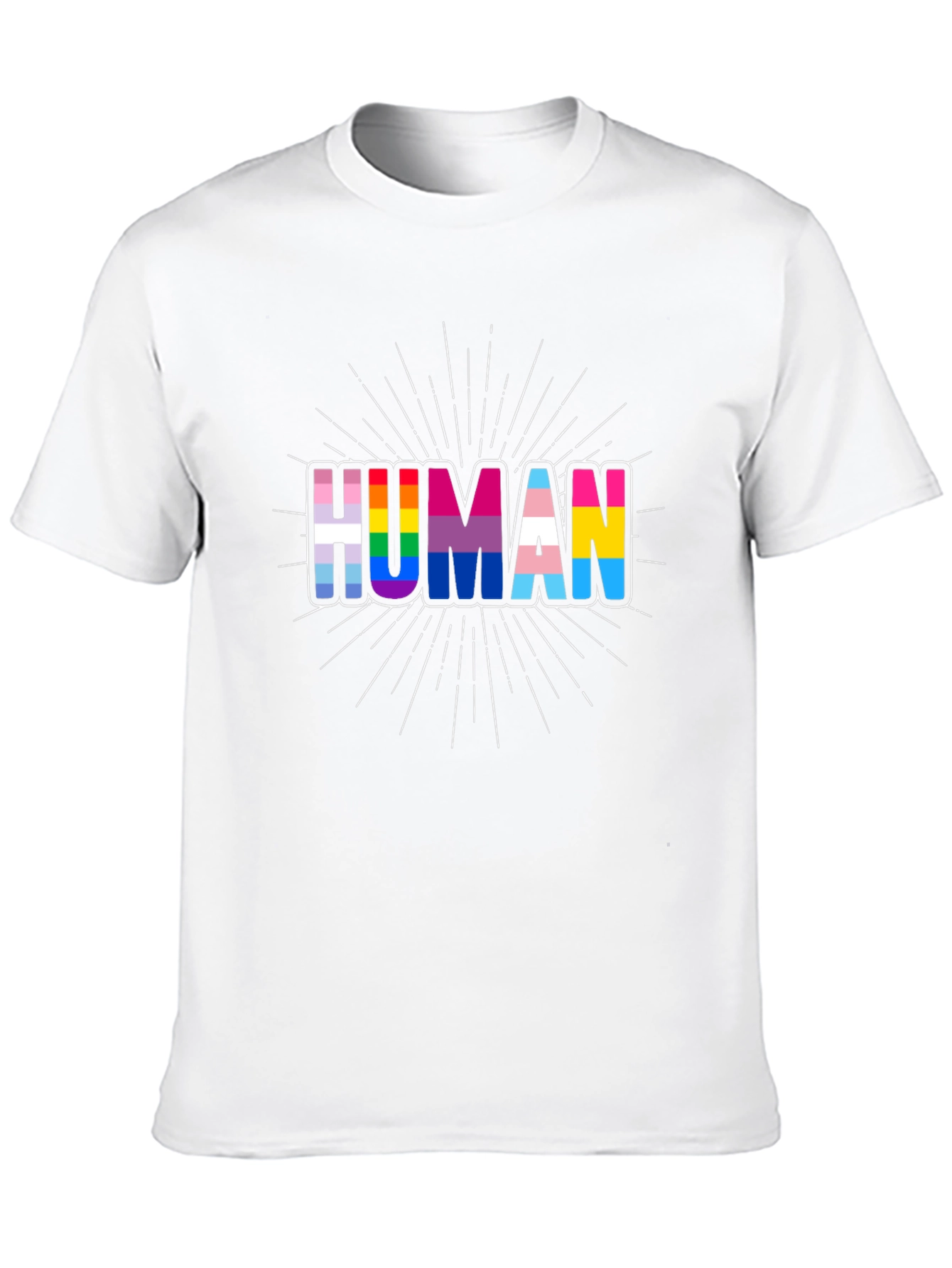 Human Pride T-Shirt LGBTQ+ Rainbow Graphic Tee