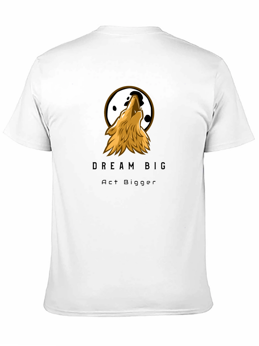 Dream Big Wolf Graphic Tee - Black Cotton