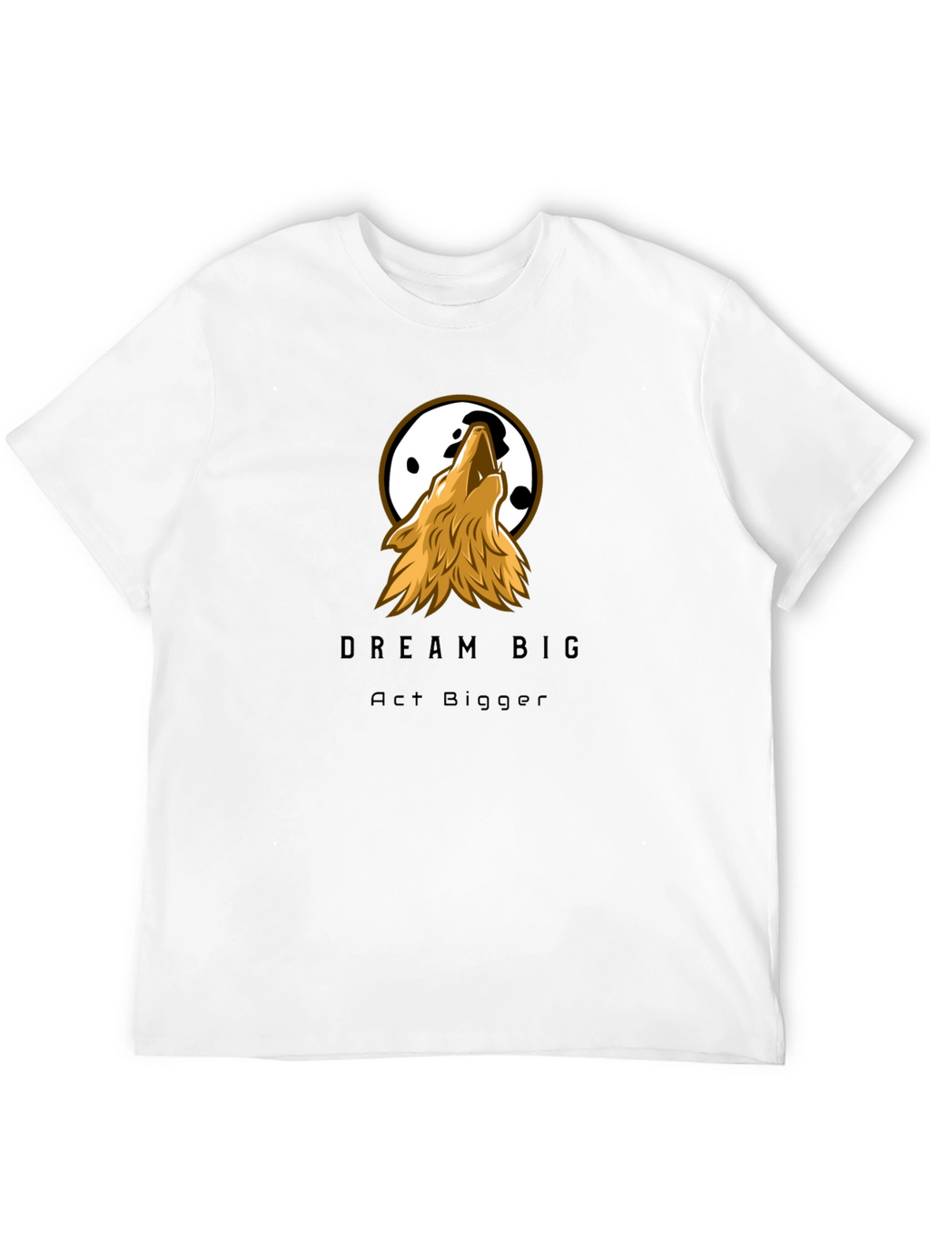 Dream Big Wolf Graphic Tee - Black Cotton