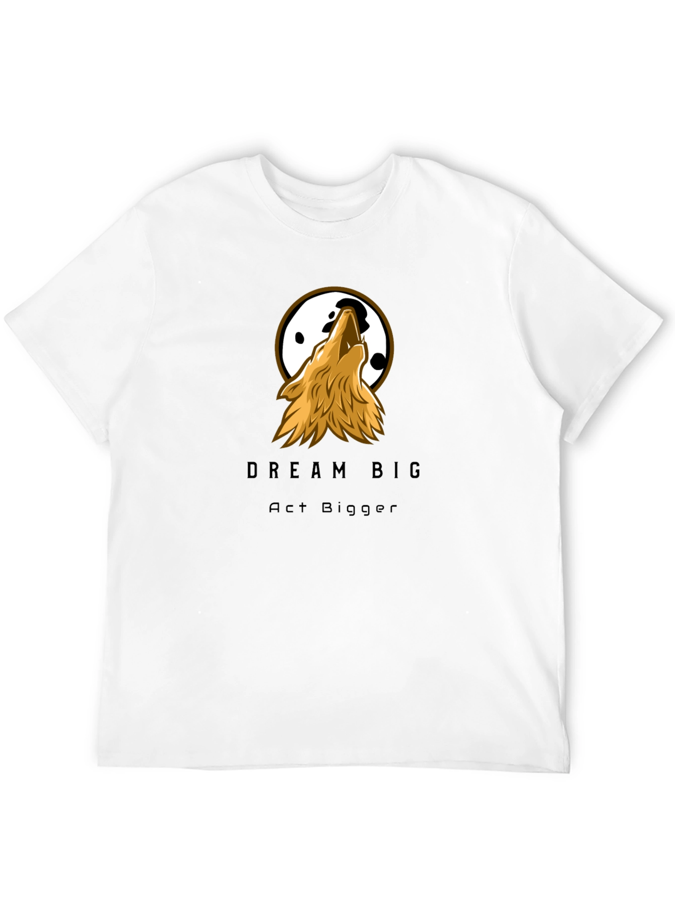 Dream Big Wolf Graphic Tee - Black Cotton