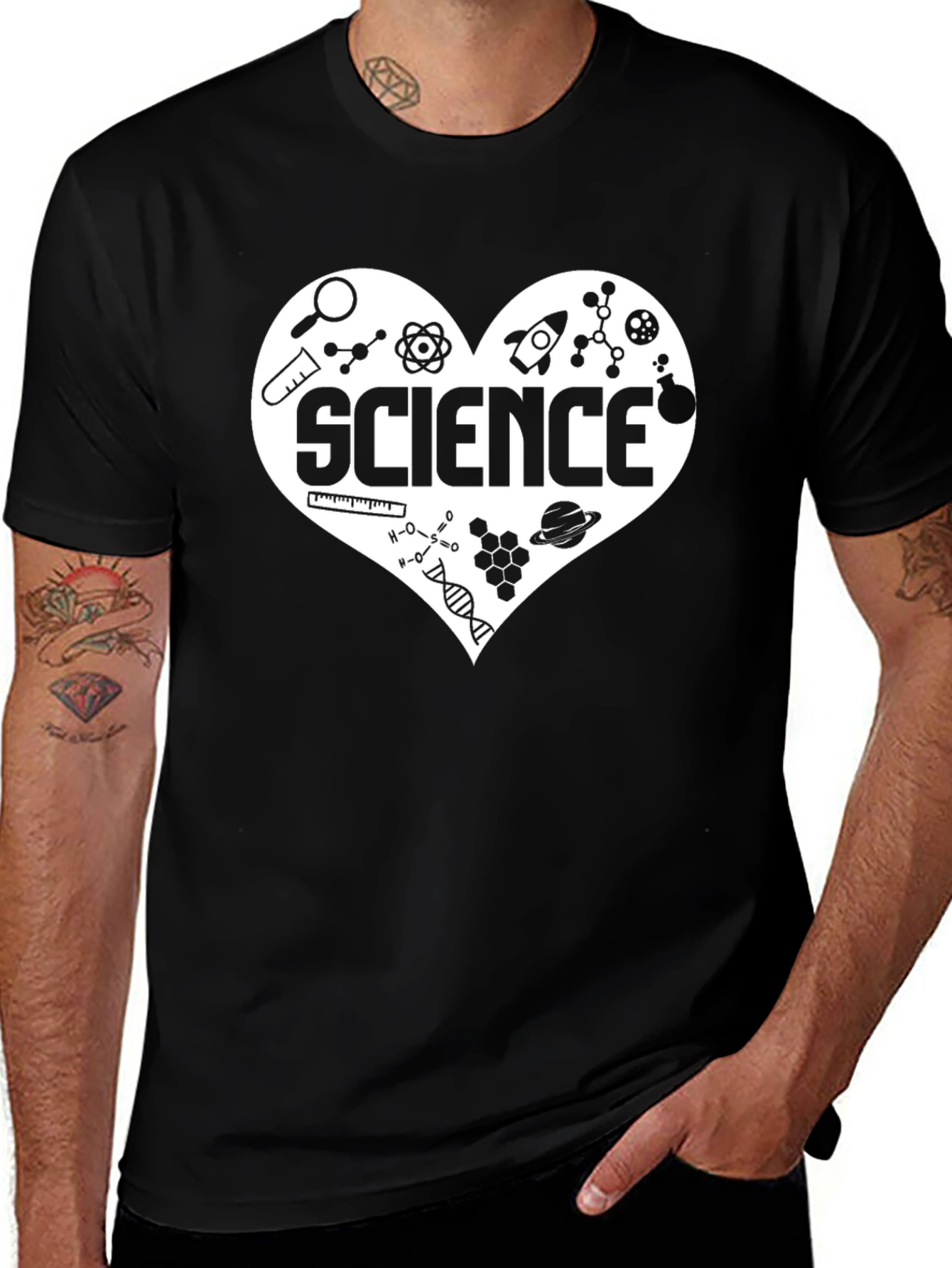 Science Love T-Shirt - Black