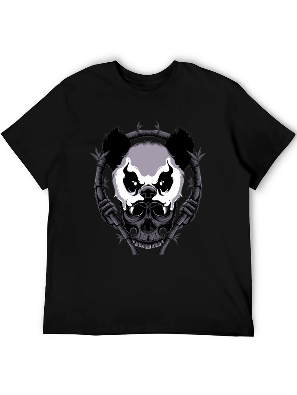 Panda Skull Bamboo T-Shirt - Dark Graphic Tee