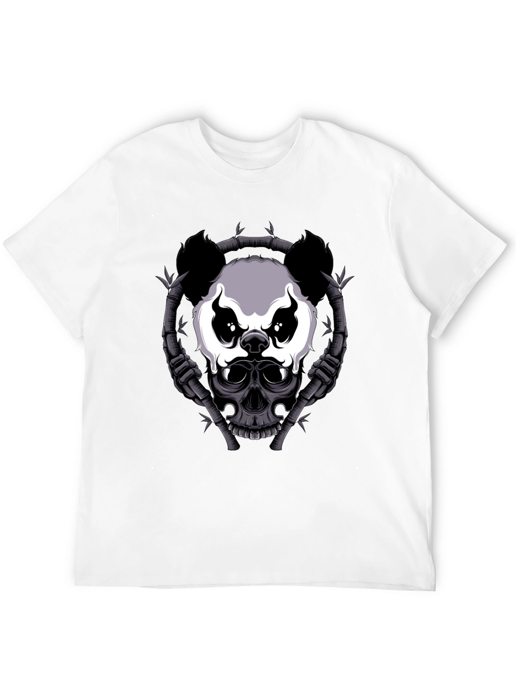 Panda Skull Bamboo T-Shirt - Dark Graphic Tee