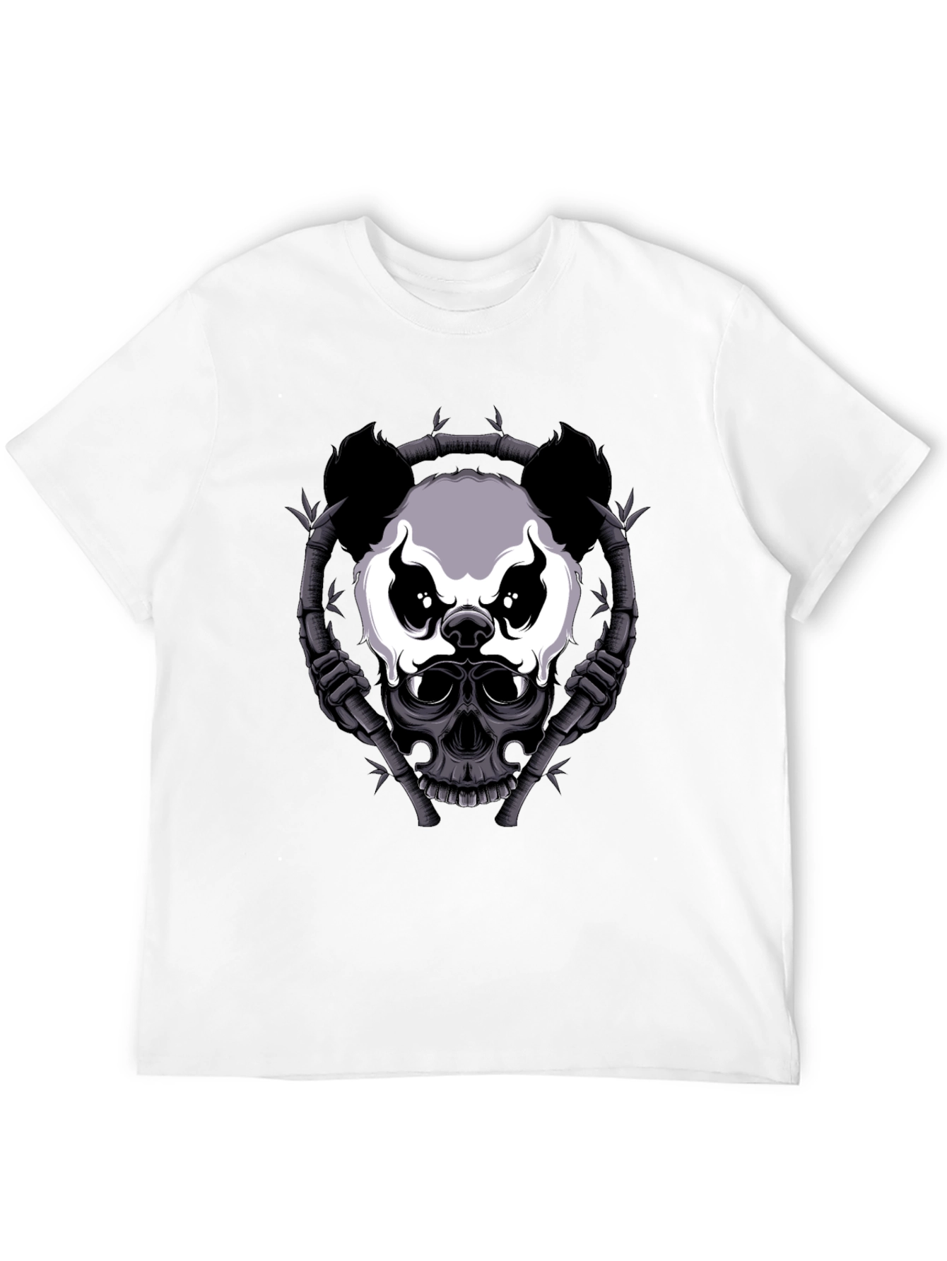 Panda Skull Bamboo T-Shirt - Dark Graphic Tee