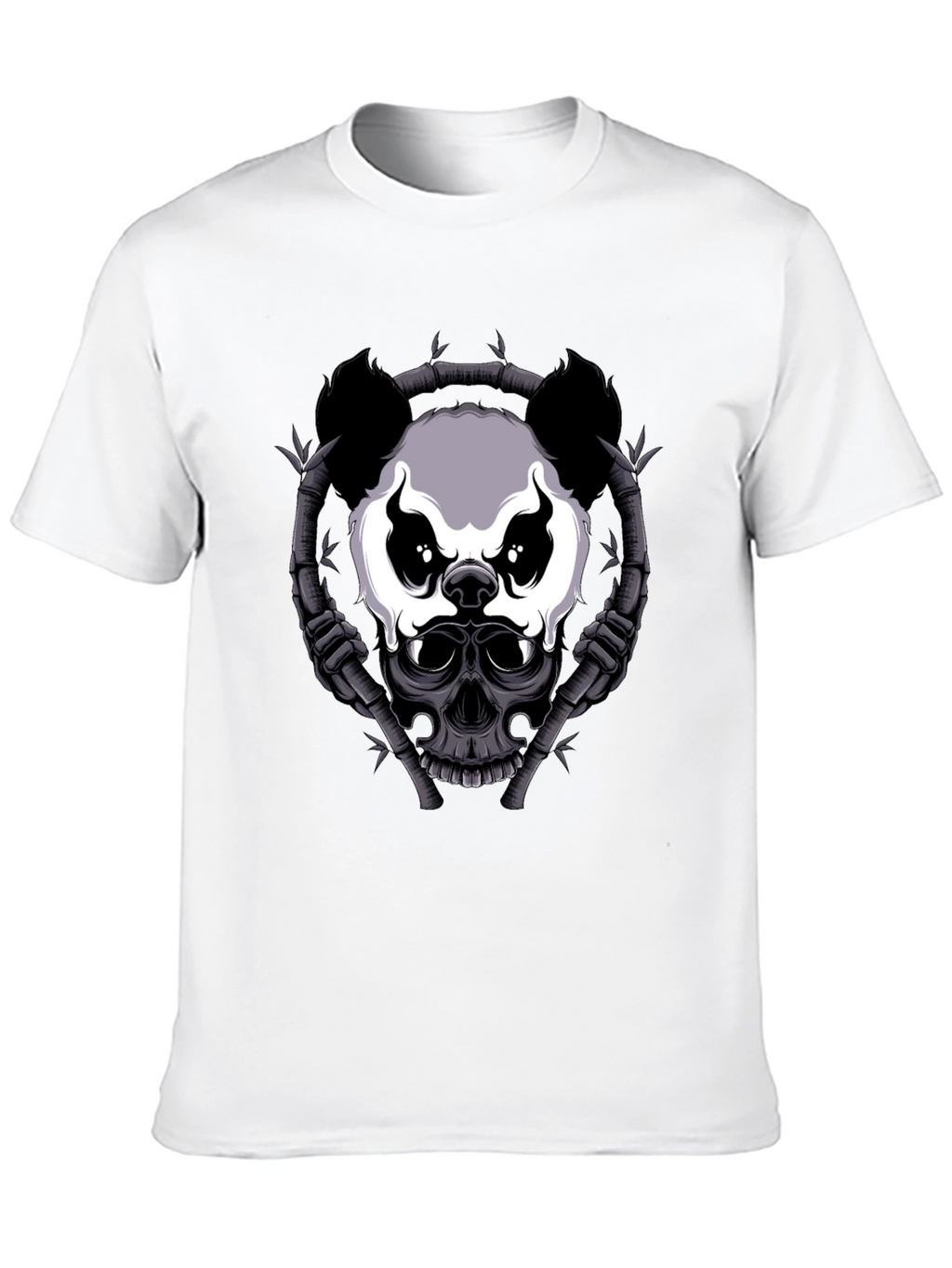 Panda Skull Bamboo T-Shirt - Dark Graphic Tee