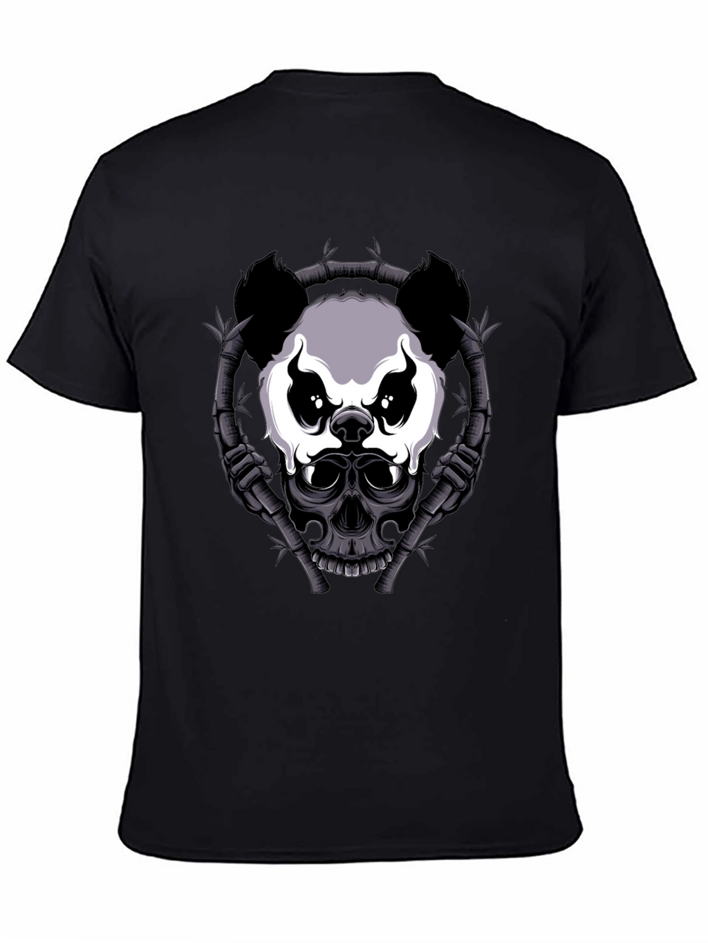 Panda Skull Bamboo T-Shirt - Dark Graphic Tee
