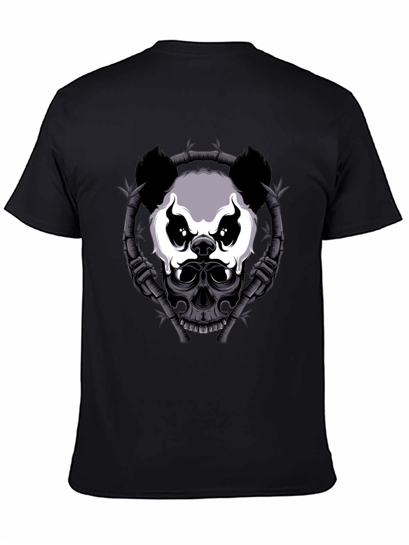 Panda Skull Bamboo T-Shirt - Dark Graphic Tee