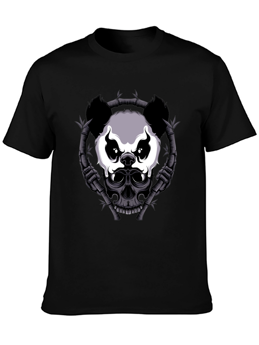 Panda Skull Bamboo T-Shirt - Dark Graphic Tee