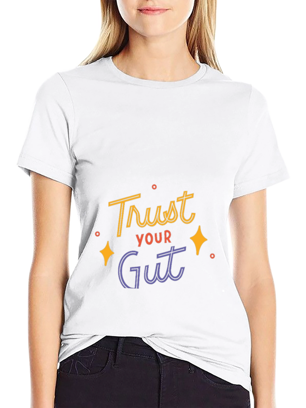 Trust Your Gut Graphic Tee - Black Casual T-Shirt