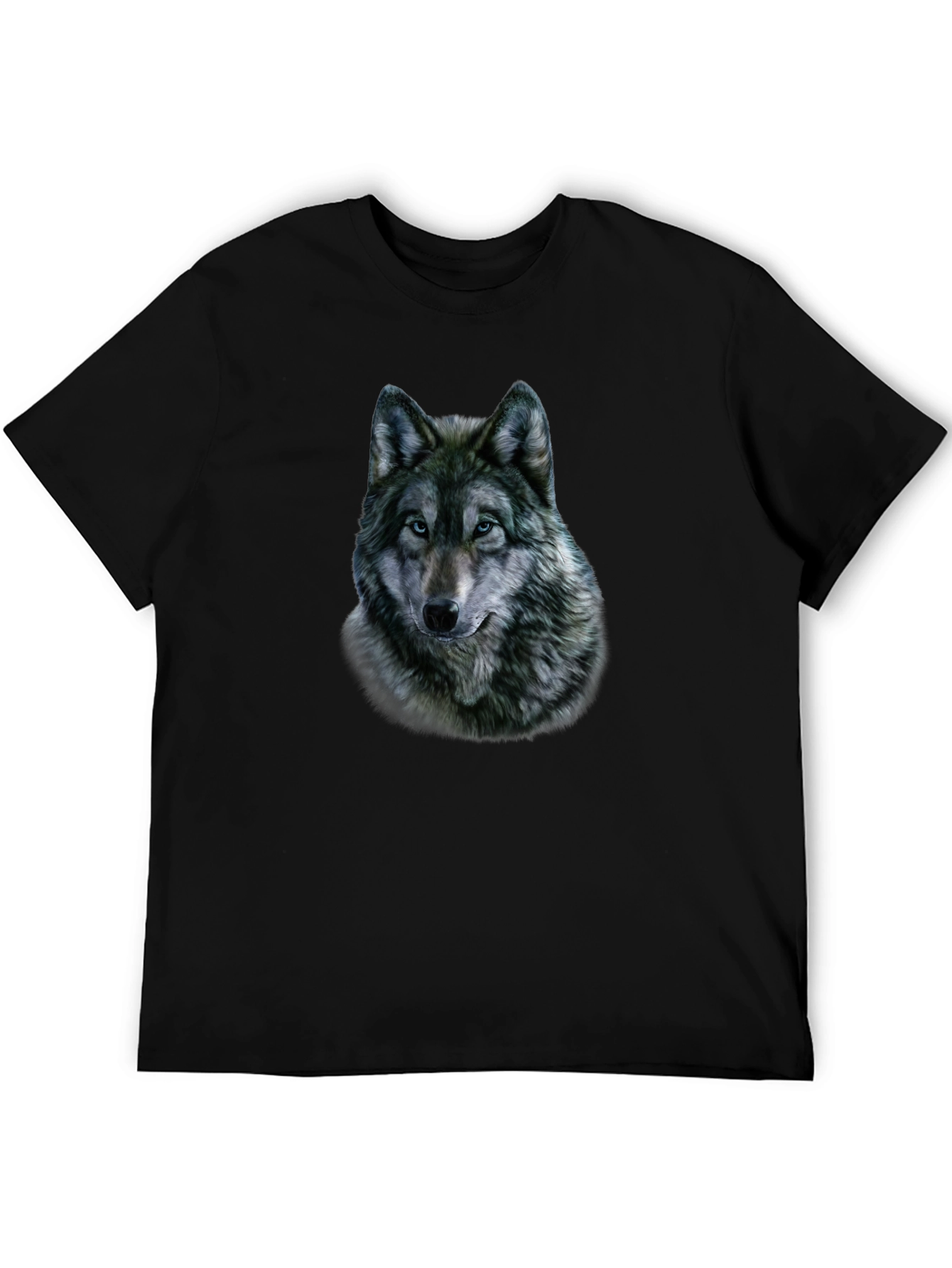 Wolf Graphic Print Black T-Shirt