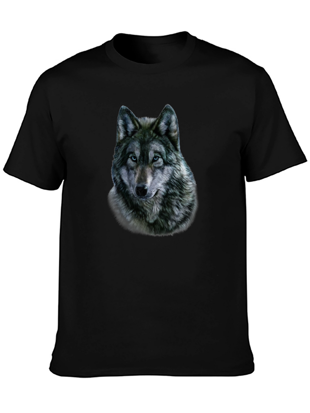 Wolf Graphic Print Black T-Shirt