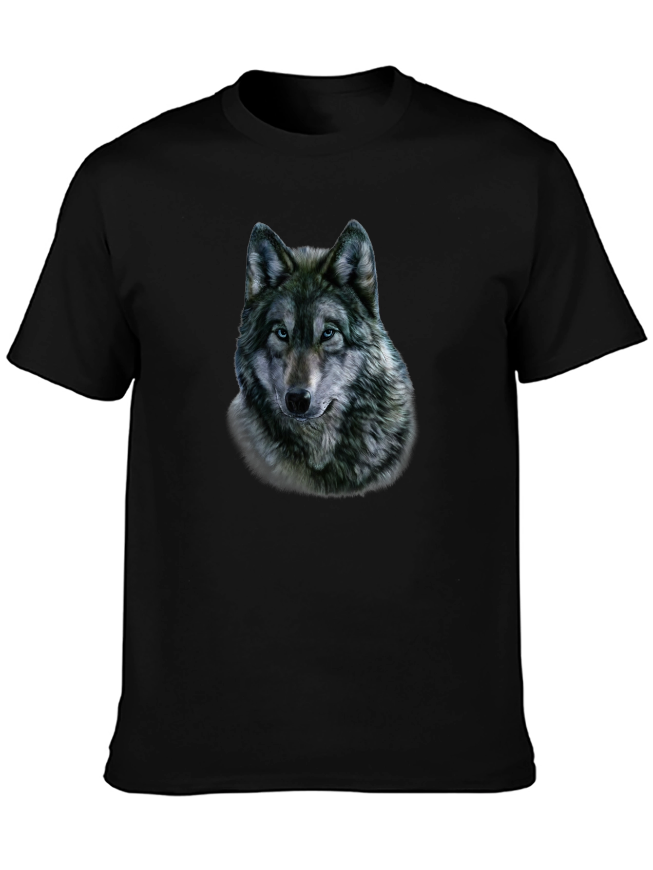 Wolf Graphic Print Black T-Shirt