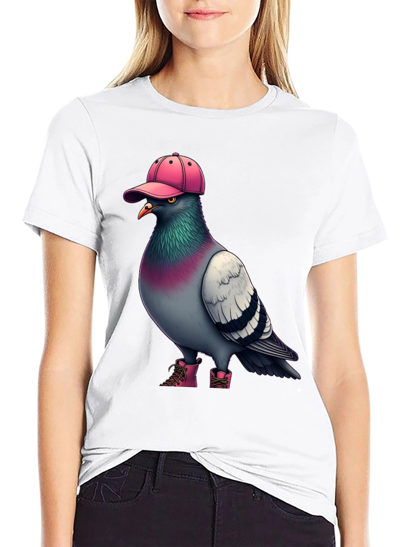 Pigeon in Pink Hat & Boots Graphic Tee