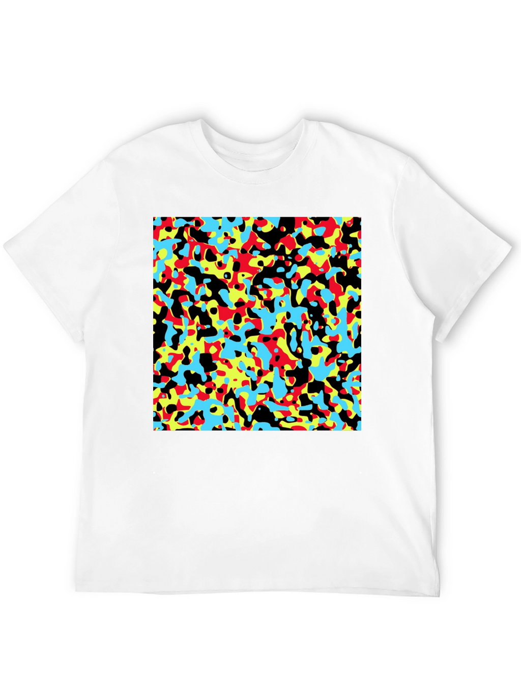 Abstract Pattern Black Crew Neck T-Shirt